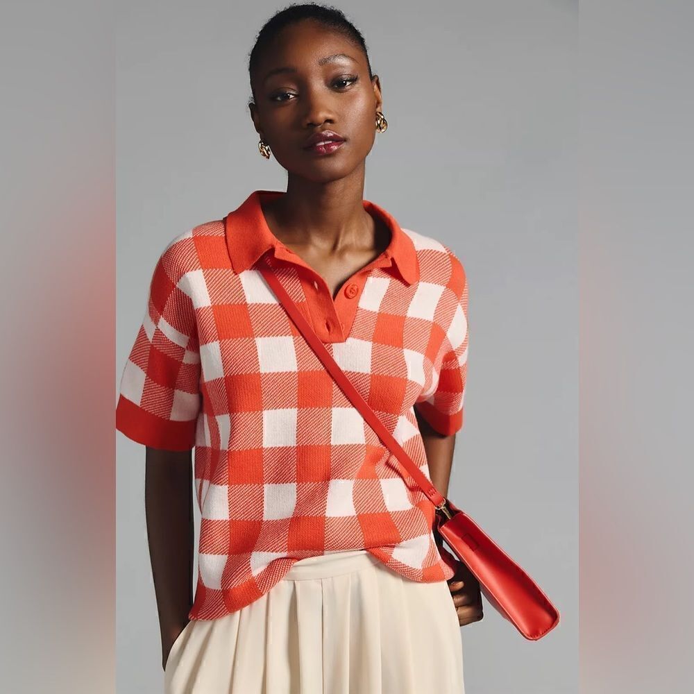 Anthropologie KULE The Brie Knit Sweater Polo Shirt NWT